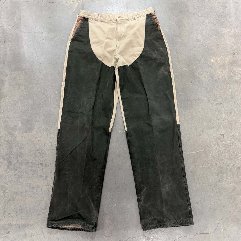 Vintage LL Bean Hunting Pants Waxed Canvas Field Pants Two Tone USA Made